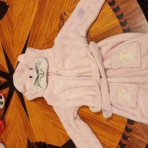 Toddler girls pink hooded bath rob